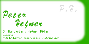 peter hefner business card